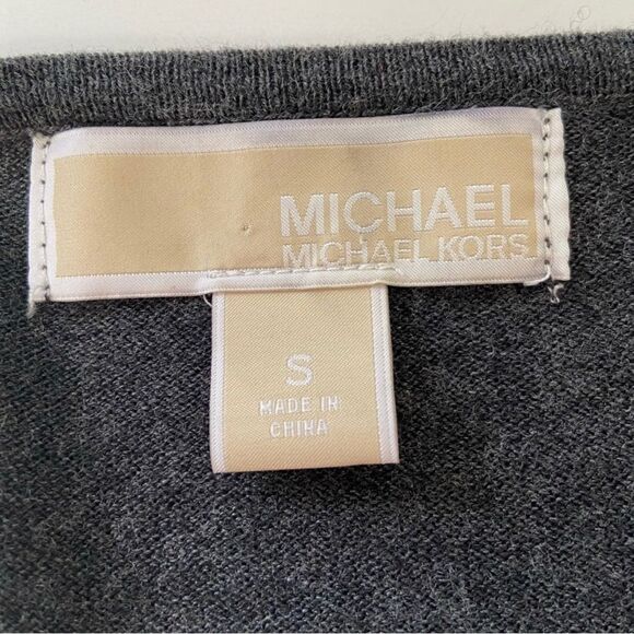 Michael Kors Long Sleeve Sweater Silver Buttons Small - Picture 3 of 9